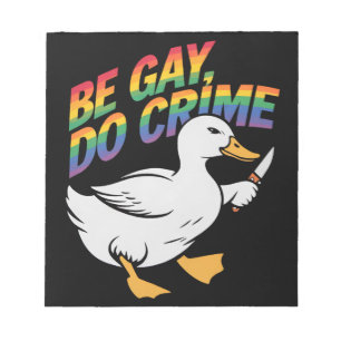 Var Gay Gör Brott Rolig Gås Regnbåge Stolthet HBTQ Anteckningsblock