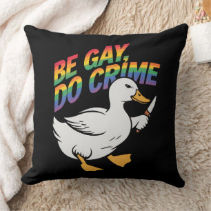 Var Gay Gör Brott Rolig Gås Regnbåge Stolthet LGBT Kudde