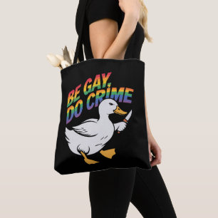Var Gay Gör Brott Rolig Gås Regnbåge Stolthet LGBT Tygkasse