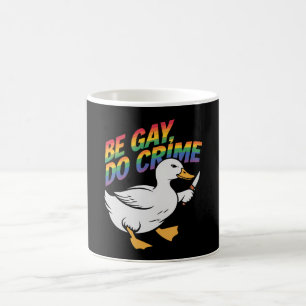 Var Gay Gör Brott Slumpmässig Gås Regnbågsstolthet Kaffemugg