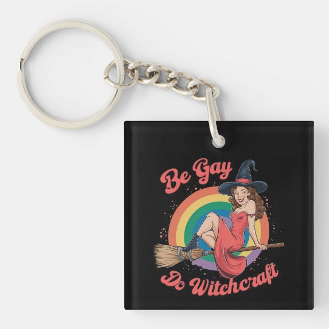 Var Gay Gör Häxkonst Gay Pride Hekta Halloween (Framsidan)