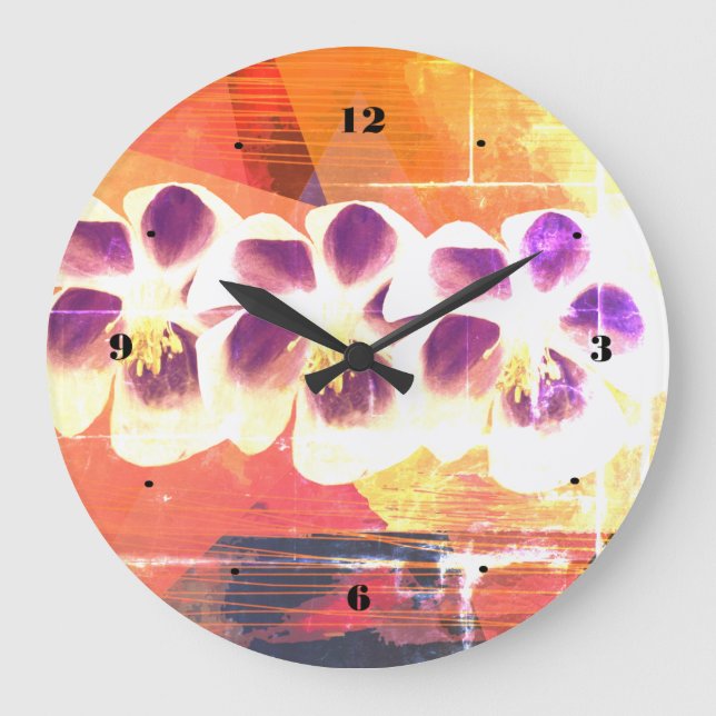 Vår Geometry Abstrakt Art Clock Stor Klocka (Framsida)