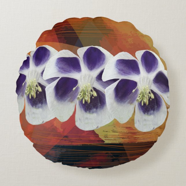 Vår Geometry Abstrakt Art cushion Rund Kudde (Framsidan)