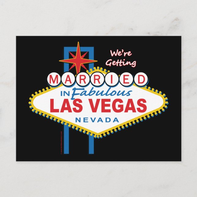 Var gifta sig Las Vegas? Inbjudan Vykort (Framsida)