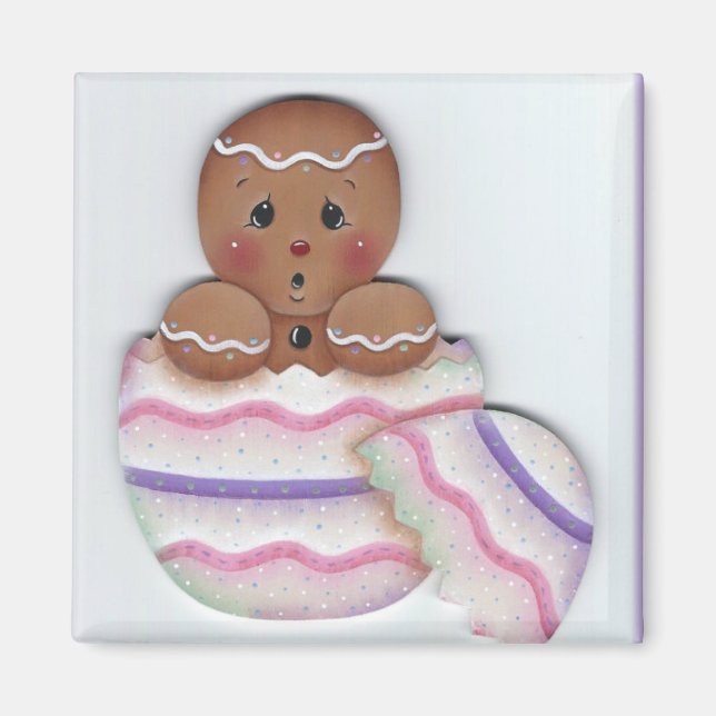 Vår Gingerbröd Baby just kläckt Magnet (Framsidan)