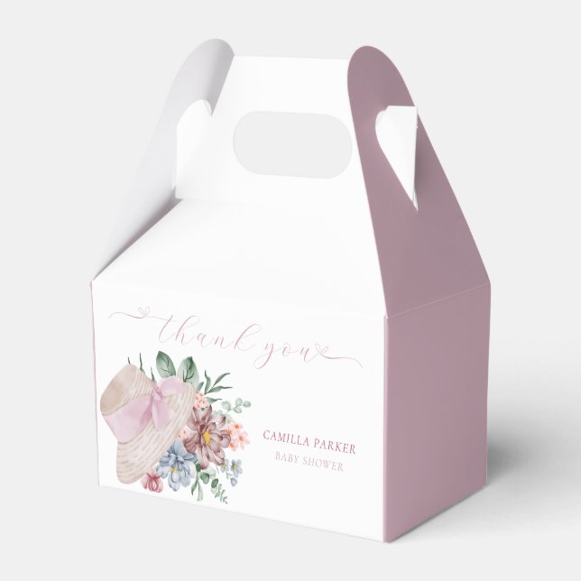Vår Girl Garden Hat Baby Shower Tack Presentaskar (Framsidan Sidan)