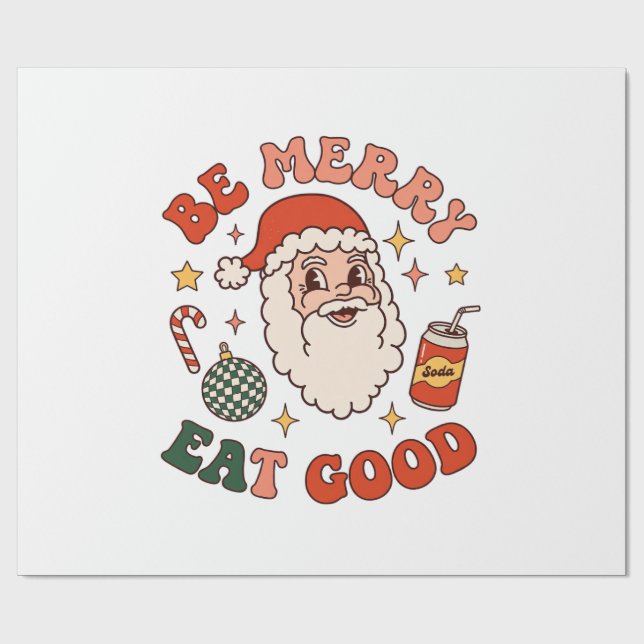 Var glad ät god jul tomte läsk sockerdrickor godis presentpapper (Platt)