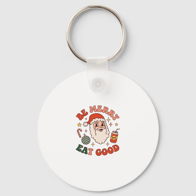 Var Glad Ät Gott Jul Tomte Läsk Pepparkaka Nyckelring (Framsida)