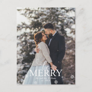 "Var Glad" Elegant Typografi Foto Helg Vykort
