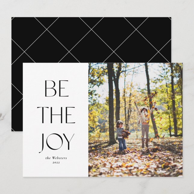 Var glad, en enkel fotojul julkort (Fram/baksida)