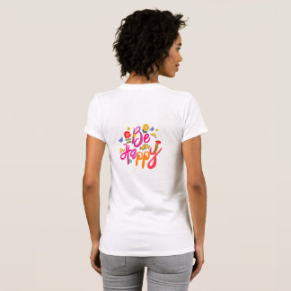 Var Glad – Färgrik Blommig och Fjäril Boho  T Shirt
