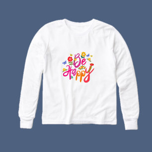 Var Glad – Färgrik Blommig och Fjäril Boho T Shirt