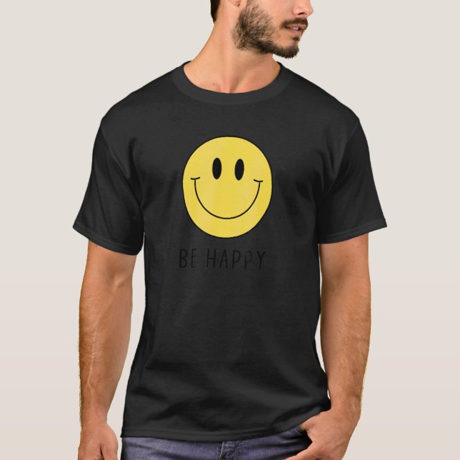 Var Glad Gul Leende Ansikte   Sött Leende Ansikte  T Shirt (Framsida)