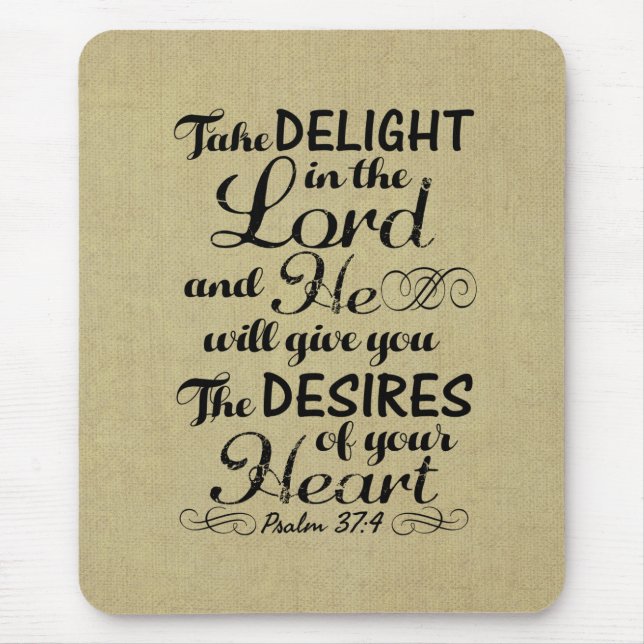 Var glad i Lord Psalm 37 4 Bible Verse Musmatta (Framsidan)