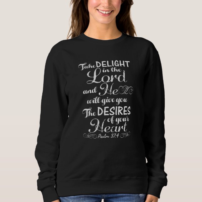 Var glad i Lord Psalm 37 4 Bible Verse T Shirt (Framsida)