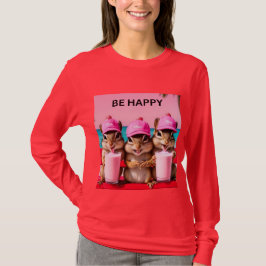 Var glad jordekorrar med jordgubbsshakes t shirt