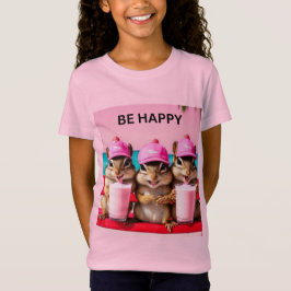 Var glad jordekorrar med jordgubbsshakes t shirt