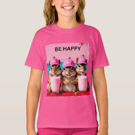 Var glad jordekorrar rosa jordgubbsshakes t shirt