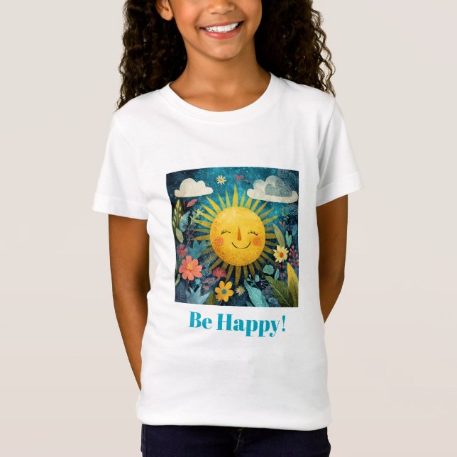 Var Glad! Leende Sol, T Shirt (Framsida)
