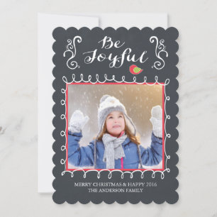 Var Glad Svart Taffel Jul Fotokort Julkort