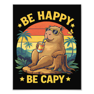Var Glad Var Capy Kapybara Roligt Meme Fototryck