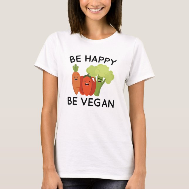 Var Glad Var Vegan T Shirt (Framsida)