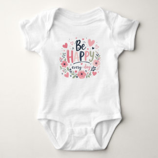 Var Glad Varje Dag Blommig Barn Typografi Design T Shirt