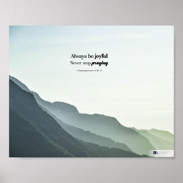 Var Glatt (1 Thessaloniki 5:16-17) Poster (Framsidan)