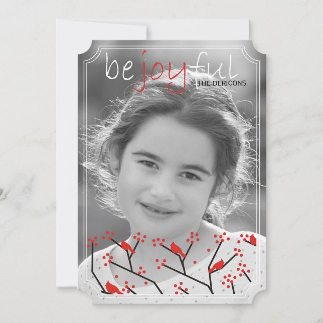 "Var glatta" kardinaler och bär julfoto Julkort (Framsida)