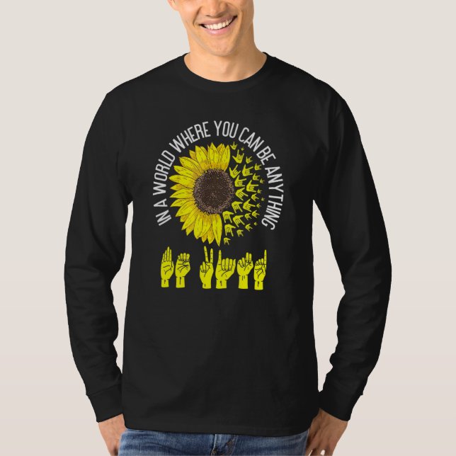 Var god ASL-Dövets tolk för teckenspråk T Shirt (Framsida)