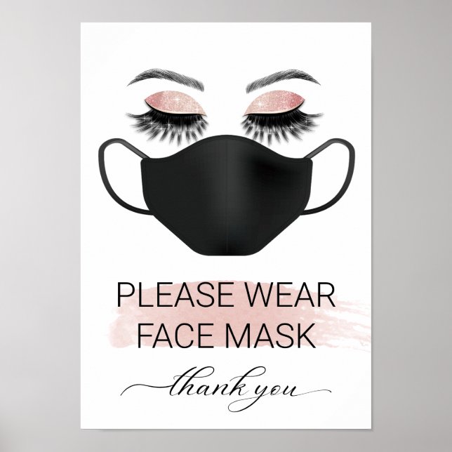 Var god Bära Ansikte Mask Beauty Salon Spa Safety  Poster (Framsidan)