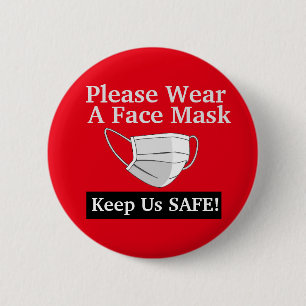 Var god Bära en Ansikte-mask Knapp