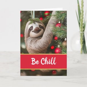 Var god jul med Sloth i Träd Kort