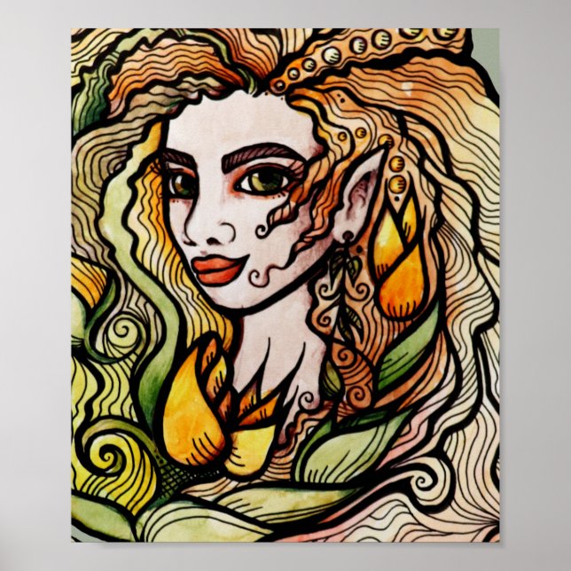 Vår Goddess Tulip Art Poster (Framsidan)