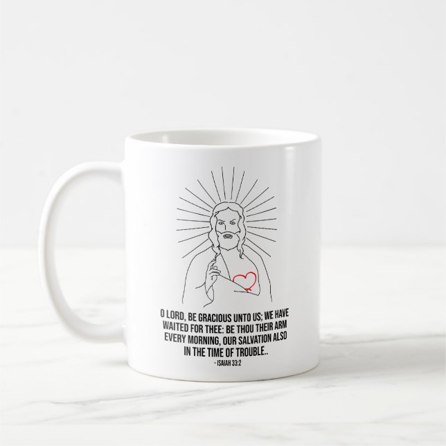Var graciös mot oss. kristen kaffemugg (Vänster)