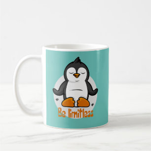 Var gränslös Kawaii Funny Penguin Doing Yoga Poses Kaffemugg