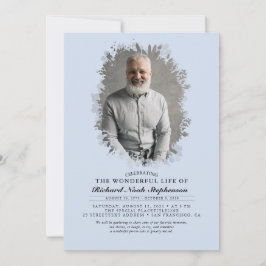 Vår Greenery Foliage Silhouette Funeral Photo Inbjudningar