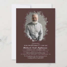 Vår Greenery Foliage Silhouette Funeral Photo Inbjudningar