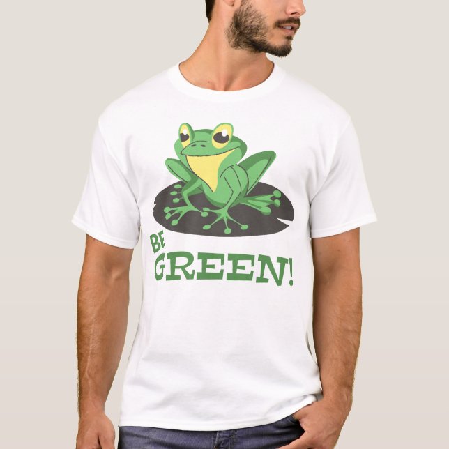 Var Grön Groda Rolig T Shirt (Framsida)