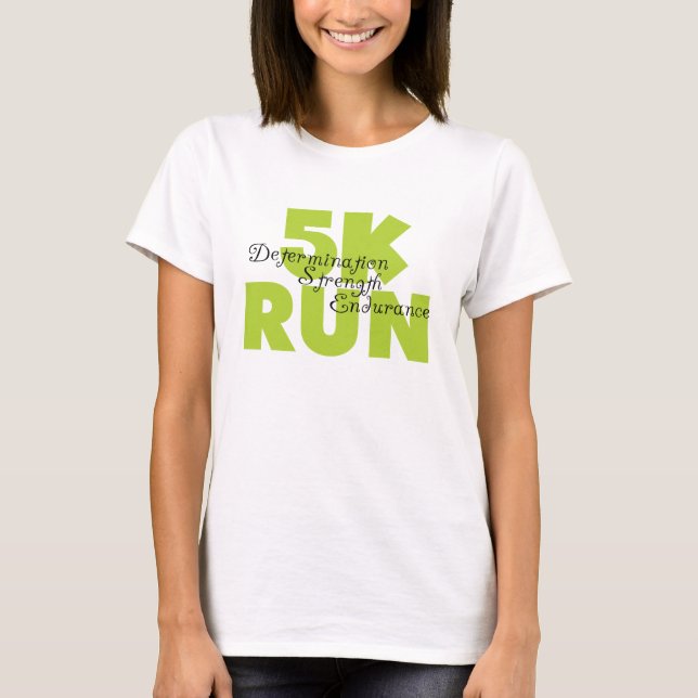 Vår Grönt 5K Springa T Shirt (Framsida)