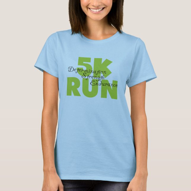 Vår Grönt 5K Springa Tee Shirt (Framsida)
