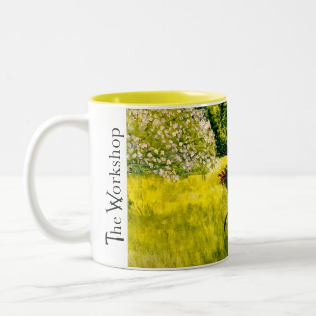 Vår Grönt Bicycle Blommigt Pastoral Mugg (Vänster)