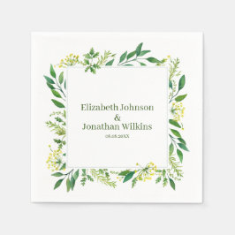 Vår Grönt Botaniska Örterna Bröllop Pappersservett