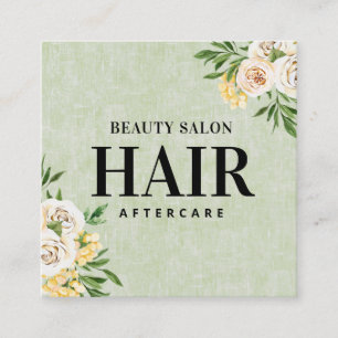 Vår Grönt Hair Aftercare Square Affärskort Fyrkantigt Visitkort