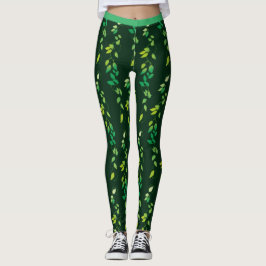 Vår Grönt Ivy Botaniska skogens Grönt Cute Yoga Leggings