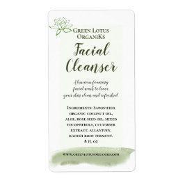 Vår Grönt Lotus DIY Beauty Product Label Fraktsedel