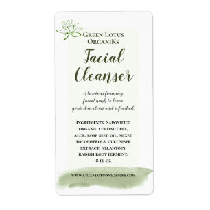 Vår Grönt Lotus DIY Beauty Product Label Fraktsedel