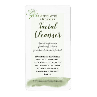 Vår Grönt Lotus DIY Beauty Product Label Fraktsedel