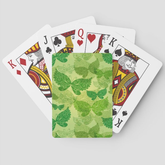 Vår Grönt Mönster Spel Kort (Baksidan)