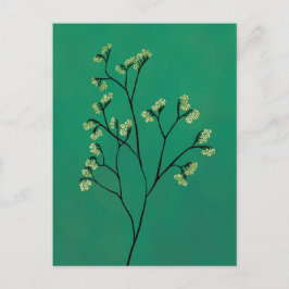 Vår Grönt Plant Minimalist Botanical Art Vykort